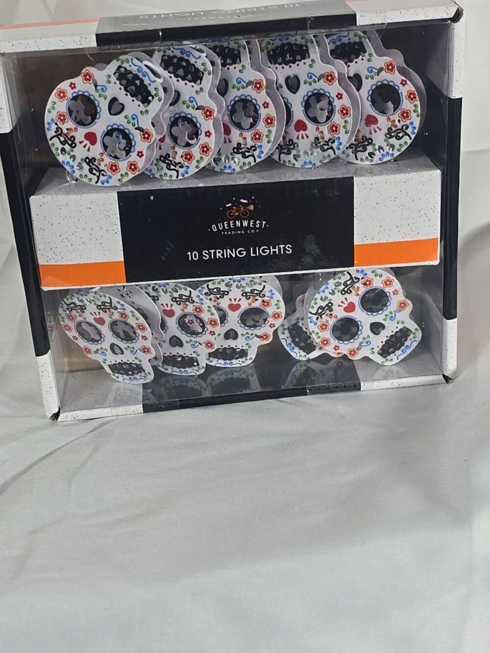 Candy Skull String Lights By Queen West Halloween Day Of The Dead 10 Lights 65"